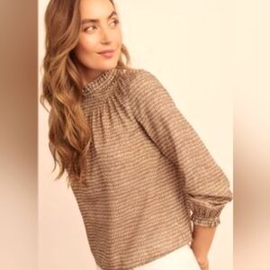 J. McLaughlin Tencel Blouse With Mock Turtle Neck